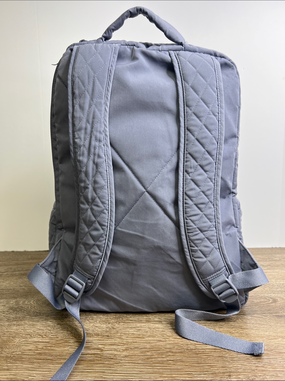 Vera Bradley Gray Quilted Campus Backpack | Large Travel  Bag | Floral Lining - Picture 3 of 15